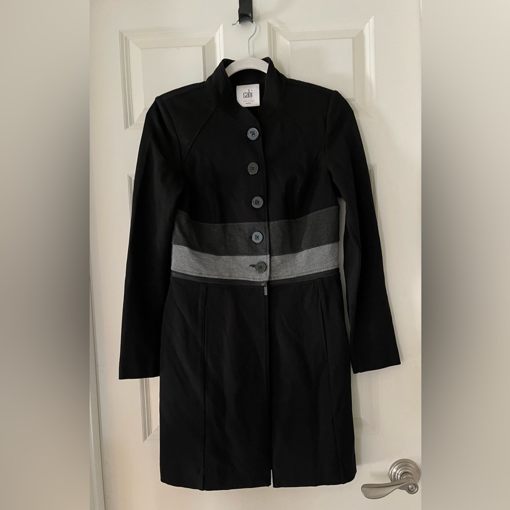 Cabi Love Convertible Carol black/gray Zip Off Jacket 2 in 1 long or short XS